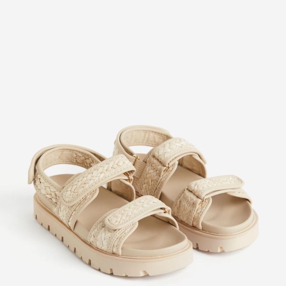 H&M Beige Braided Sandals